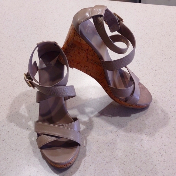 Cole Haan Grand Os Cork Wedge Sandals Size 9 Medium EUC - Picture 2 of 16